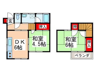 鈴木貸家（ハ・ニ）の物件間取画像